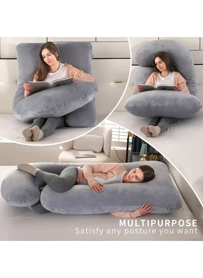 BATTOP 57 Inch J Shaped Pregnancy Pillow For Women Removable Washable Cover - Image 4